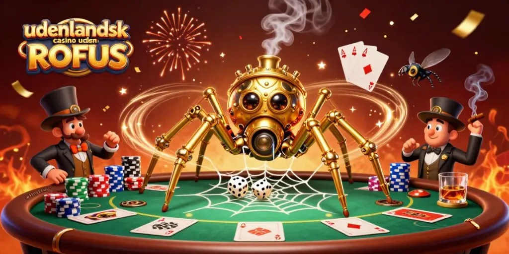 Engage in thrilling action at udenlandsk casino uden ROFUS amidst poker chips and game elements.