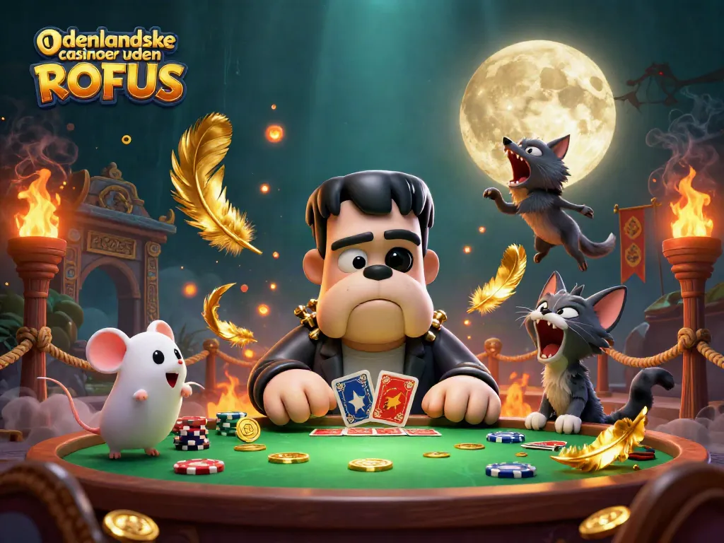 Experience thrilling udenlandske casinoer uden ROFUS action with unique characters at a vibrant gaming table.