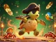 Experience thrilling gambling adventures with F8bet in this vibrant 3D illustration of a pirate turtle and treasure.